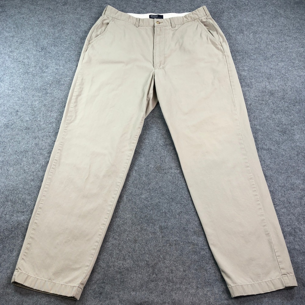 Polo Ralph Lauren Mens Chino Pants 38x34 (fits 36x34) Khaki Classic Prep